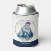 Schattigee pinguïn die op een ijsberg staat blikjeskoeler (Blikje Voorkant)