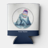 Schattigee pinguïn die op een ijsberg staat blikjeskoeler (Voorkant)