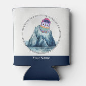 Schattigee pinguïn die op een ijsberg staat blikjeskoeler (Achterkant)