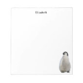 Schattigee Pinguïn Dier Gepersonaliseerde Naam Notitieblok (Voorkant)