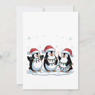 Schattigee Pinguïn Dragen Santa Hat Xmas Pinguïn L Bedankkaart