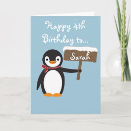 Schattigee pinguïn dragen sjaal ontwerp kaart