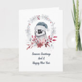 Schattigee Pinguïn Een Foto Waterverf Vrolijk Kers Feestdagen Kaart (Voorkant)