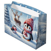 Schattigee pinguïn en rendier groot cadeauzakje (Achterkant Gekanteld)
