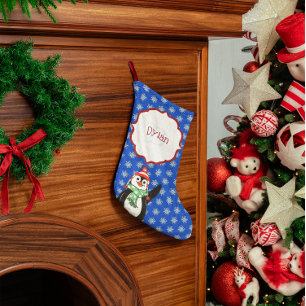 Schattigee Pinguïn en Sneeuwvlokken Monogrammed Ko Kleine Kerstsok