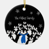 Schattigee pinguïn familie gepersonaliseerd keramisch ornament (Voorkant)
