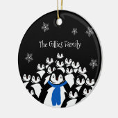 Schattigee pinguïn familie gepersonaliseerd keramisch ornament (Links)