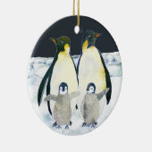 Schattigee Pinguïn Familie Winter Kerstmis Keramisch Ornament (Rechts)