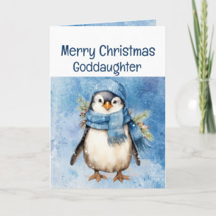 Schattigee Pinguïn Fun Animal Godaughter Kerstmis Kaart