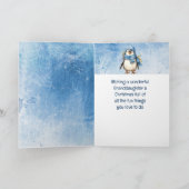 Schattigee Pinguïn Fun Dier Kleindochter Kerst Kaart (Binnen)