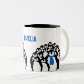 Schattigee pinguïn gepersonaliseerd tweekleurige koffiemok (Voorkant rechts)