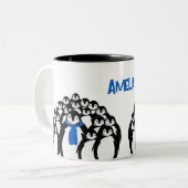 Schattigee pinguïn gepersonaliseerd tweekleurige koffiemok (Voorkant links)