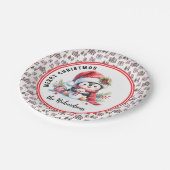 Schattigee pinguïn gepersonaliseerde vrolijke kers papieren bordje (Gekanteld)