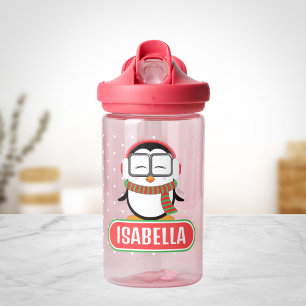 Schattigee pinguïn gepersonaliseerde waterfles voo