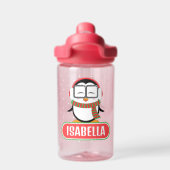 Schattigee pinguïn gepersonaliseerde waterfles voo (Achterkant)