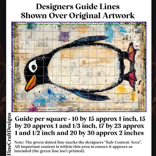 Schattigee Pinguïn, Grungy Papier Collage DJ1L Dec