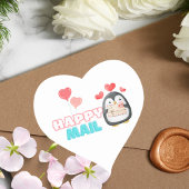 Schattigee Pinguïn Happy Mail Hart Sticker