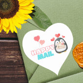 Schattigee Pinguïn Happy Mail Hart Sticker