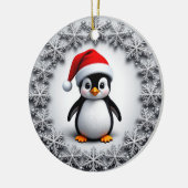 Schattigee pinguïn in kerst Pet Feestelijke sneeuw Keramisch Ornament (Links)