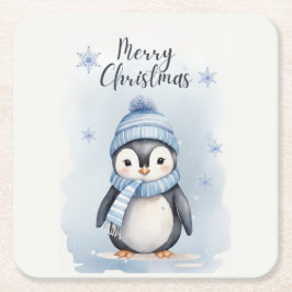 Schattigee pinguïn kartonnen onderzetters