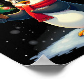 Schattigee Pinguïn Kerstboom Pajama Meisjes Jongen Poster (Hoek)