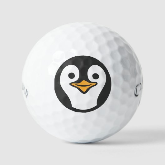 Schattigee Pinguïn Kerstmis Gepersonaliseerde Call Golfballen (Voorkant)