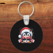 Schattigee pinguïn kerstmis sleutelhanger (Voorkant)