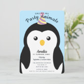 Schattigee pinguïn Kinder eerste verjaardag Kaart (Staand voorkant)