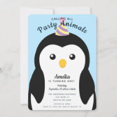 Schattigee pinguïn Kinder eerste verjaardag Kaart (Voorkant)