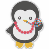 Schattigee Pinguïn, Kleine Pinguïn, Feestfluitje Sticker (Voorkant)