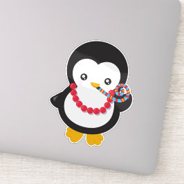 Schattigee Pinguïn, Kleine Pinguïn, Feestfluitje Sticker