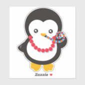 Schattigee Pinguïn, Kleine Pinguïn, Feestfluitje Sticker (Vel)