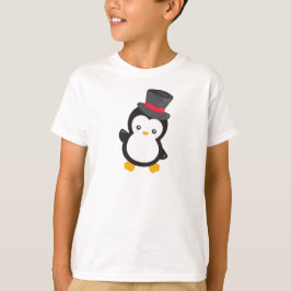 Schattigee pinguïn, kleine pinguïn, hoge hoed t-shirt