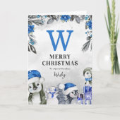 Schattigee Pinguïn Kleinzoon Kerstmis Kaart (Voorkant)