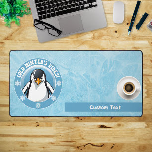 Schattigee pinguïn, koude wintervibes bureaumat