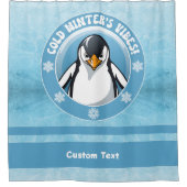 Schattigee pinguïn, koude wintervibes douchegordijn (Voorkant)