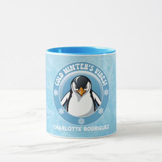 Schattigee pinguïn, koude wintervibes mok (Midden)