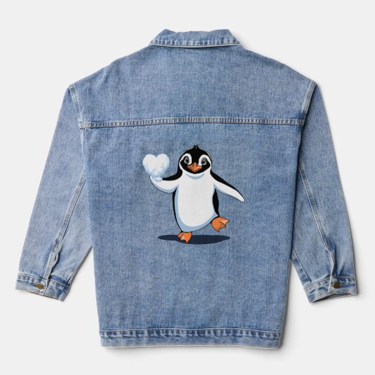 Schattigee Pinguïn Lover Denim Jacket (Achterkant)