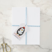 Schattigee Pinguïn Merry Christmas Candy Cane Cadeaulabel (Met Touw)