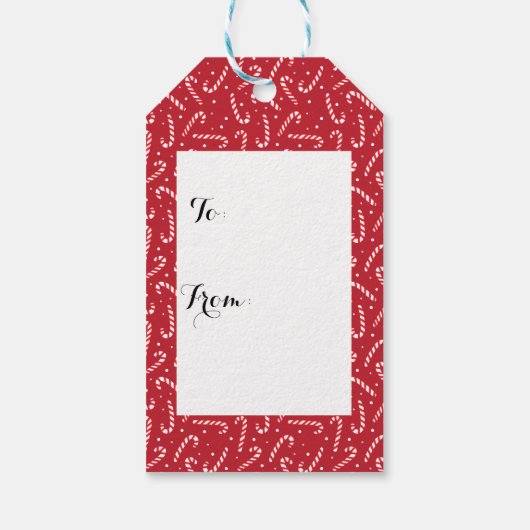 Schattigee Pinguïn Merry Christmas Candy Cane Cadeaulabel (Achterkant)