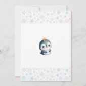 Schattigee Pinguïn met een Crown Baby shower Kaart (Achterkant)