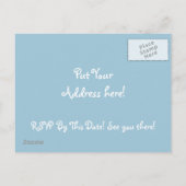 Schattigee Pinguïn met Gestreepte Sjaal Uitnodiging Briefkaart (Achterkant)