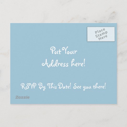 Schattigee Pinguïn met Gestreepte Sjaal Uitnodiging Briefkaart (Achterkant)