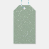 Schattigee pinguïn met kerstcadeaus in de sneeuwva cadeaulabel (Achterkant)