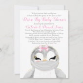 Schattigee pinguïn met maskeraandrijving door Baby Kaart (Voorkant)