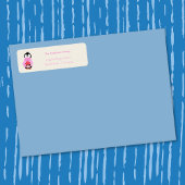 Schattigee pinguïn met Poinsettias Retour Adreslab Etiket