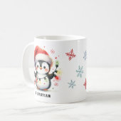 Schattigee pinguïn met verlichting Gepersonaliseer Koffiemok (Voorkant links)
