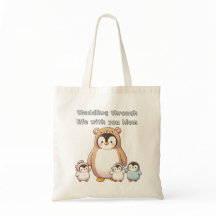 Schattigee Pinguïn Mom Canvas tas