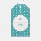 Schattigee pinguïn op ijsblauwe Cartoon Kerst Cadeaulabel (Achterkant)