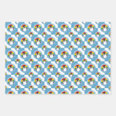 Schattigee Pinguïn op Rainbow Flag Achtergrond Inpakpapier Vel (Voorkant 2)